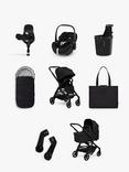 Joolz Hub 2 Pushchair, Carrycot and Accessories with Maxi-Cosi Pebble 360 Pro2 i-Size Car Seat and FamilyFix 360 Pro Base Bundle, Black