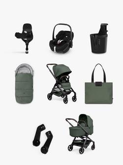 Joolz Hub 2 Pushchair, Carrycot and Accessories with Maxi-Cosi Pebble 360 Pro2 i-Size Car Seat and FamilyFix 360 Pro Base Bundle, Forest Green/Black, 