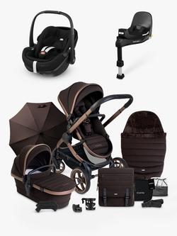 iCandy Peach 7 Pushchair & Accessories with Maxi-Cosi Pebble 360 Pro2 Baby Car Seat and Base Bundle, Pecan/Twillic Black, 