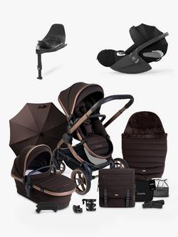 iCandy Peach 7 Pushchair & Accessories with Cybex Cloud T Baby Car Seat and Base T Bundle, Pecan, 