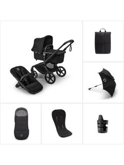 Bugaboo Fox 5 Renew Pushchair & Accessories Essential Bundle, Black, 