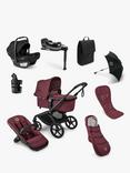Bugaboo Fox 5 Renew Pushcair, Bugaboo Turtle Air by Nuna Car Seat with Base and Accessories Ultimate Bundle, Dark Cherry