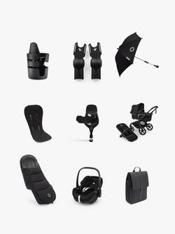Bugaboo Fox 5 Renew Pushchair, Maxi-Cosi Pebble 360 Pro2 Car Seat with Base and Accessories Bundle, Heritage Black, 