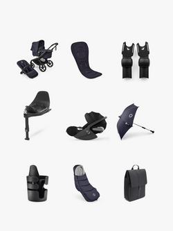 Bugaboo Fox 5 Renew Pushchair, Cybex Cloud T i-Size Car Seat with Base and Accessories Bundle, Deep Indigo, 