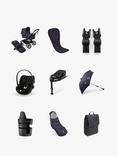 Bugaboo Fox 5 Renew Pushchair, Cybex Cloud G i-Size Car Seat with Base and Accessories Bundle, Deep Indigo