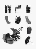Bugaboo Fox 5 Renew Pushchair and Accessories with Britax Römer BABY-SAFE PRO Car Seat and Vario 5Z Base, Moon Grey/Black