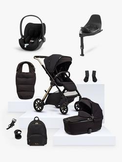 Silver Cross Reef 2 Special Edition Pushchair and Accessories with Cybex Cloud T i-Size Baby Car Seat and Base T 360 ISOFIX Car Seat Base, Espresso/Sepia Black, 