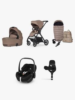 Silver Cross Reef 2 Pushchair, Carrycot & Accessories with Maxi-Cosi Pebble 360 Pro2 Baby Car Seat and FamilyFix 360 Pro Base Bundle, Mocha/Black, 