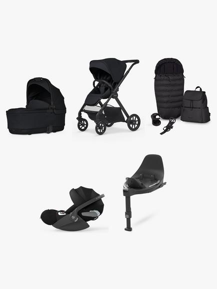 Silver Cross Reef 2 Pushchair & Accessories with Cybex Cloud T Car Seat and Base T Family Bundle, Space/Black, 