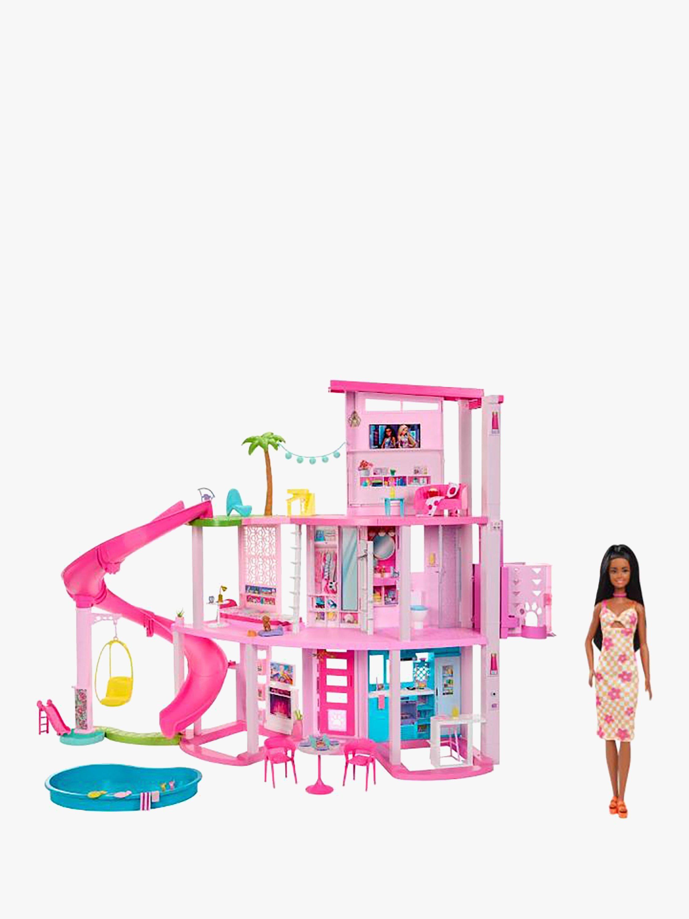 Barbie New Barbie Dreamhouse Doll Housel & Barbie Fashionistas Check Dress Doll Bundle