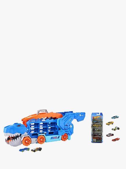 Hot Wheels City Ultimate Hauler & Race Ready 5 Car Pack Bundle, 