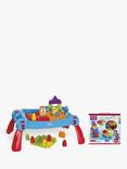 Mega Bloks First Builders Build 'n Learn Table &  60 Piece Building Bag Bundle, Blue