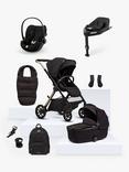 Silver Cross Reef 2 Special Edition Pushchair and Accessories with Cybex Cloud G i-Size Baby Car Seat and Base G 360 ISOFIX Car Seat Base, Espresso/Magic Black