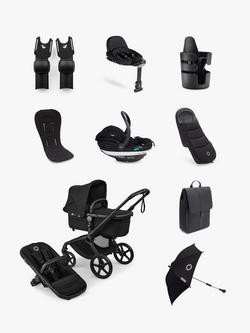 Bugaboo Fox 5 Renew Pushchair and Accessories with BeSafe Go Beyond Car Seat and Base Bundle, Renew Black/Black, 