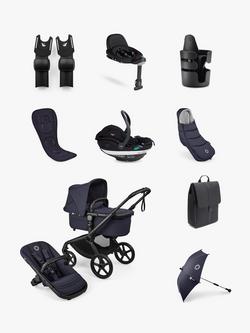 Bugaboo Fox 5 Renew Pushchair and Accessories with BeSafe Go Beyond Car Seat and Base Bundle, Deep Indigo/Black, 