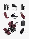 Bugaboo Fox 5 Renew Pushchair and Accessories with BeSafe Go Beyond Car Seat and Base Bundle, Dark Cherry/Black
