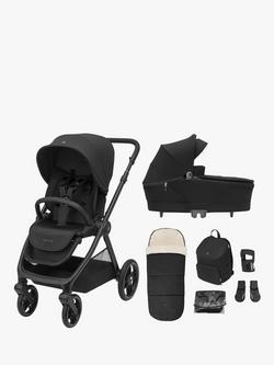 Maxi-Cosi Oxford+ Pushchair, Sense Carrycot and Accessories Essential Bundle, Twillic Black, 