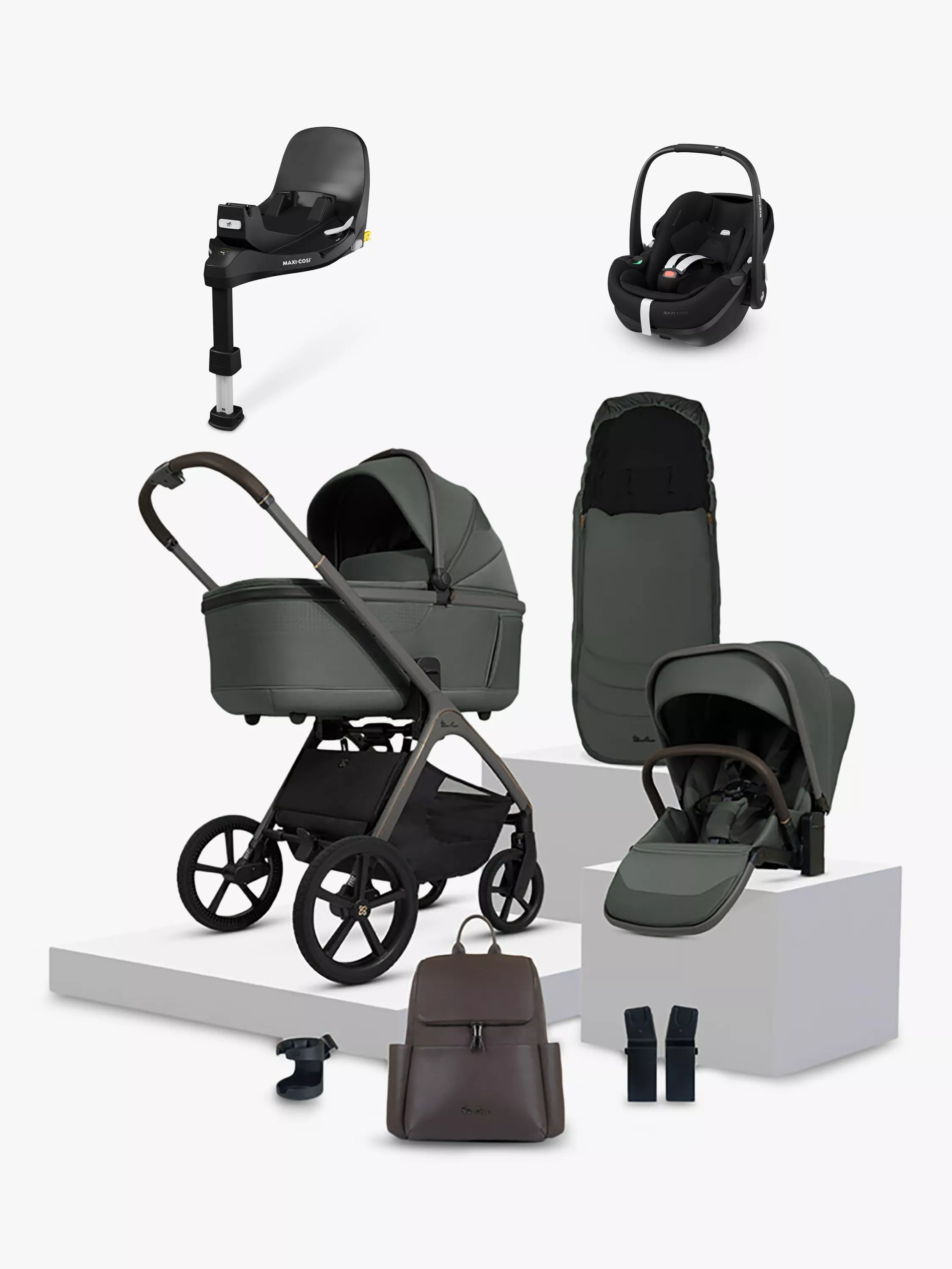 Silver Cross Cove Pushchair and Accessories with Maxi-Cosi Pebble
