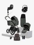 Silver Cross Cove Pushchair and Accessories with Maxi-Cosi Pebble 360 Pro2 Car Seat and FamilyFix 360 Pro ISOFIX Car Seat Base Bundle, Pewter/Twillic Black