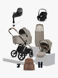Silver Cross Cove Pushchair and Accessories with Maxi-Cosi Pebble 360 Pro2 Car Seat and FamilyFix 360 Pro ISOFIX Car Seat Base Bundle, Champagne/Twillic Black