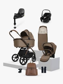 Silver Cross Cove Pushchair and Accessories with Maxi-Cosi Pebble 360 Pro2 Car Seat and FamilyFix 360 Pro ISOFIX Car Seat Base Bundle, Maple/Twillic Black, 
