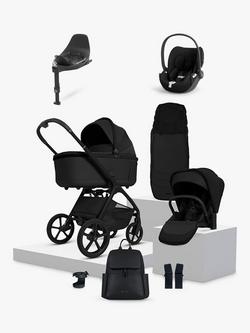 Silver Cross Cove Pushchair and Accessories with Cybex Cloud T i-Size Baby Car Seat and Base T 360 Rotating ISOFIX Car Seat Base, Onyx/Sepia Black, 