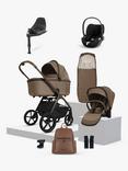 Silver Cross Cove Pushchair and Accessories with Cybex Cloud T i-Size Baby Car Seat and Base T 360 Rotating ISOFIX Car Seat Base, Maple/Sepia Black