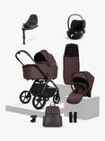 Silver Cross Cove Pushchair and Accessories with Cybex Cloud T i-Size Baby Car Seat and Base T 360 Rotating ISOFIX Car Seat Base, Damson/Sepia Black