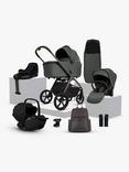 Silver Cross Cove Pushchair and Accessories with Glide Plus 360 i-Size Baby Car Seat and Base Plus 360 ISOFIX Car Seat Base Bundle, Pewter/Black