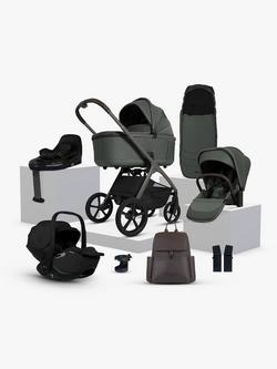 Silver Cross Cove Pushchair and Accessories with Glide Plus 360 i-Size Baby Car Seat and Base Plus 360 ISOFIX Car Seat Base Bundle, Pewter/Black, 