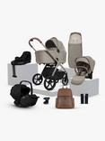 Silver Cross Cove Pushchair and Accessories with Glide Plus 360 i-Size Baby Car Seat and Base Plus 360 ISOFIX Car Seat Base Bundle, Champagne/Black