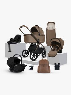 Silver Cross Cove Pushchair and Accessories with Glide Plus 360 i-Size Baby Car Seat and Base Plus 360 ISOFIX Car Seat Base Bundle, Maple/Black, 