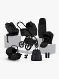 Silver Cross Cove Pushchair and Accessories with Glide Plus 360, Approach Plus 360 i-Size Baby Car Seats and Base Plus 360 ISOFIX Car Seat Base Bundle, Onyx/Black