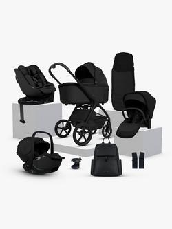 Silver Cross Cove Pushchair and Accessories with Glide Plus 360, Approach Plus 360 i-Size Baby Car Seats and Base Plus 360 ISOFIX Car Seat Base Bundle, Onyx/Black, 