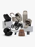 Silver Cross Cove Pushchair and Accessories with Glide Plus 360, Approach Plus 360 i-Size Baby Car Seats and Base Plus 360 ISOFIX Car Seat Base Bundle, Champagne/Black