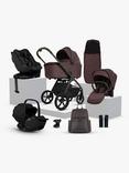 Silver Cross Cove Pushchair and Accessories with Glide Plus 360, Approach Plus 360 i-Size Baby Car Seats and Base Plus 360 ISOFIX Car Seat Base Bundle, Damson/Black