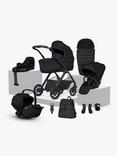 Silver Cross Reef 2 Pushchair, Carrycot and Accessories with Glide Plus 360 Baby Car Seat and Base Plus 360 Car Seat Base Bundle, Space/Black