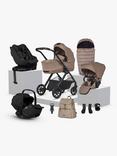 Silver Cross Reef 2 Pushchair, Carrycot and Accessories with Glide Plus 360 and Approach Plus 360 Baby Car Seats and Base Plus 360 Car Seat Base Bundle, Mocha/Black