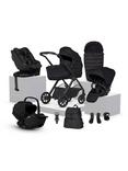 Silver Cross Reef 2 Pushchair, Carrycot and Accessories with Glide Plus 360 and Approach Plus 360 Baby Car Seats and Base Plus 360 Car Seat Base Bundle, Space/Black