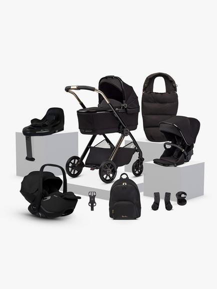 Silver Cross Reef 2 Special Edition Pushchair & Accessories with Glide Plus 360 i-Size Baby Car Seat & Base Plus 360 ISOFIX Car Seat Base Ultimate Bundle, Espresso/Black, 
