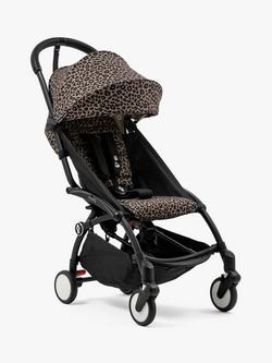 Stokke YOYO³ Pushchair Frame and 6+ Colour Pack, Black/Leopard, 