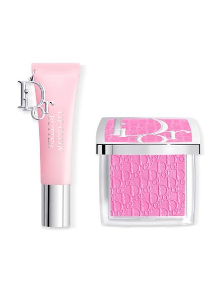 DIOR Addict Lip Glow Butter 101 Glazed Pink & DIOR Backstage Rosy Glow Blush 001 Pink Bundle, 