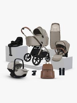 Silver Cross Cove Pushchair and Accessories with Glide Plus 360 i-Size Baby Car Seat and Base Plus 360 ISOFIX Car Seat Base Bundle, Champagne/Natural Taupe, 