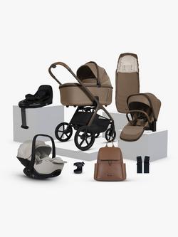 Silver Cross Cove Pushchair and Accessories with Glide Plus 360 i-Size Baby Car Seat and Base Plus 360 ISOFIX Car Seat Base Bundle, Maple/Natural Taupe, 