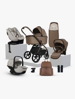 Silver Cross Cove Pushchair and Accessories with Glide Plus 360, Approach Plus 360 i-Size Baby Car Seats and Base Plus 360 ISOFIX Car Seat Base Bundle, Maple/Natural Taupe, 