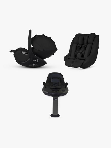 Silver Cross Glide Plus 360 and Approach Plus 360 i-Size Baby Car Seats with Base Plus 360 ISOFIX Car Seat Base Bundle, Black, 