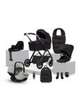 Silver Cross Reef 2 Pushchair, Carrycot and Accessories with Glide Plus 360 Baby Car Seat and Base Plus 360 Car Seat Base Bundle, Espresso/Natural Taupe