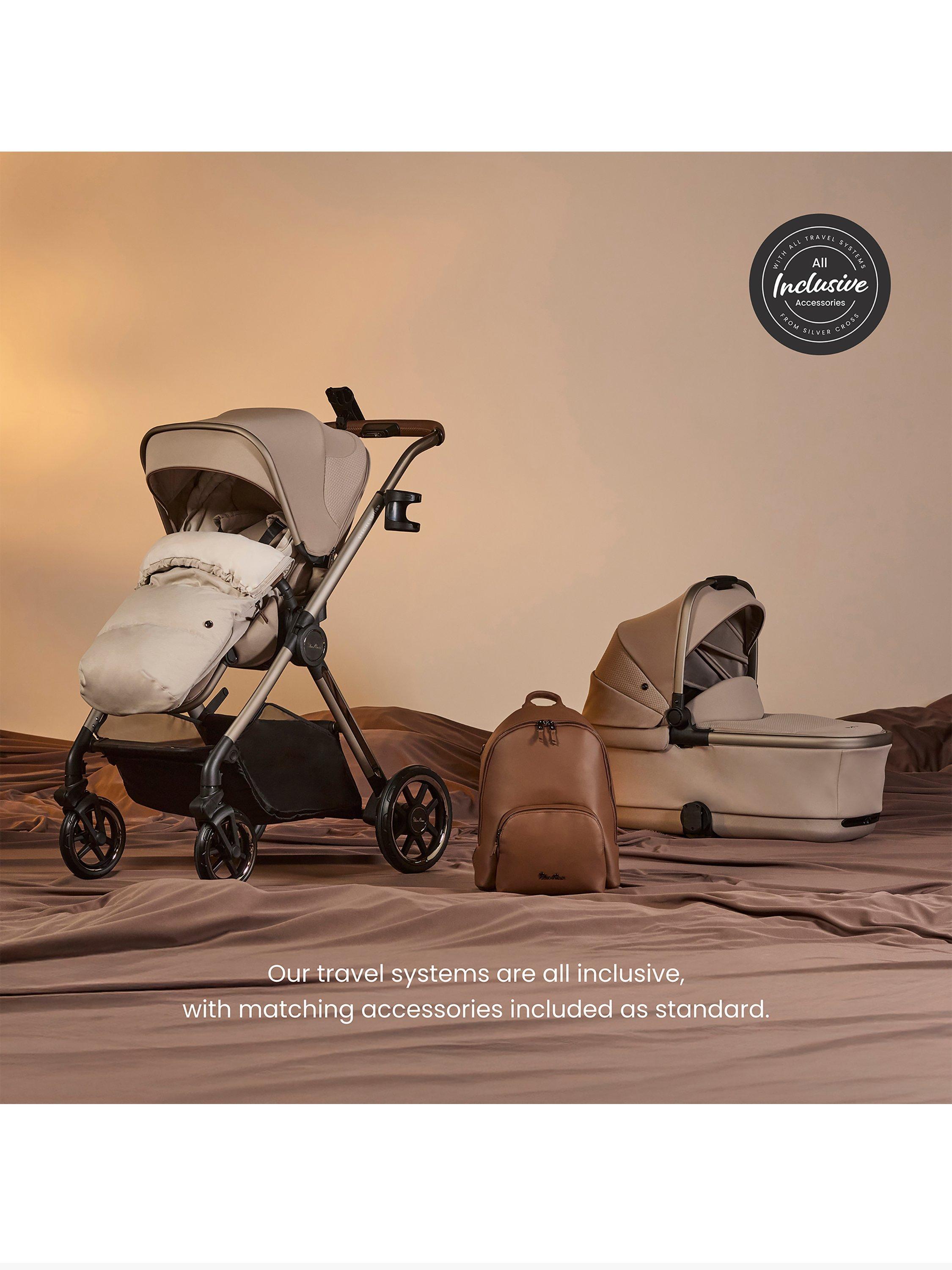 Silver Cross Reef Pushchair, Carrycot and Accessories with Glide