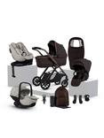 Silver Cross Reef 2 Pushchair, Carrycot and Accessories with Glide Plus 360 and Approach Plus 360 Baby Car Seats and Base Plus 360 Car Seat Base Bundle, Ganache/Natural Taupe