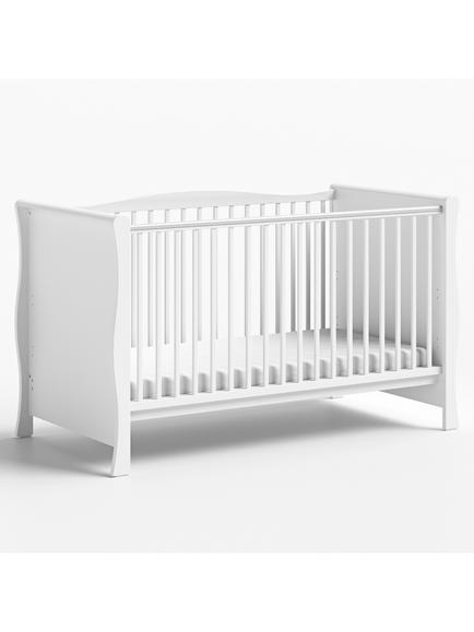 Little Acorns Traditional Sleigh Cotbed, Changing Table Dresser and Double Wardrobe, White - view 2, 